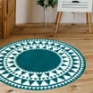 Aztec Circle Rug: Teal