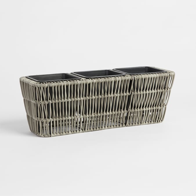 Jardin Three Pot Rattan Planter, 3, pot, trio, triple, garden, patio
