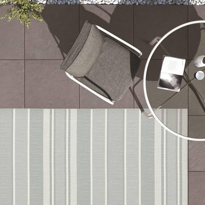 The Homemaker Collection Indoor/Outdoor Stripe Rug Grey 120x170cm, rug, rugs, runner, runners