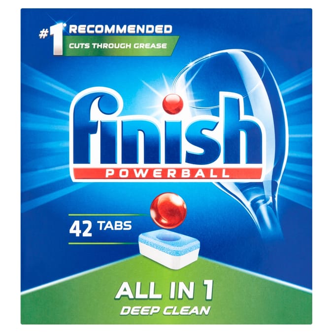 Finish Powerball All in 1 Deep Clean 701g = 42s, tabs pods caps, capsules,  all-in-1 one, dishwashers dish washers, cleaning dishes machine,  5011417572917 | Home Bargains