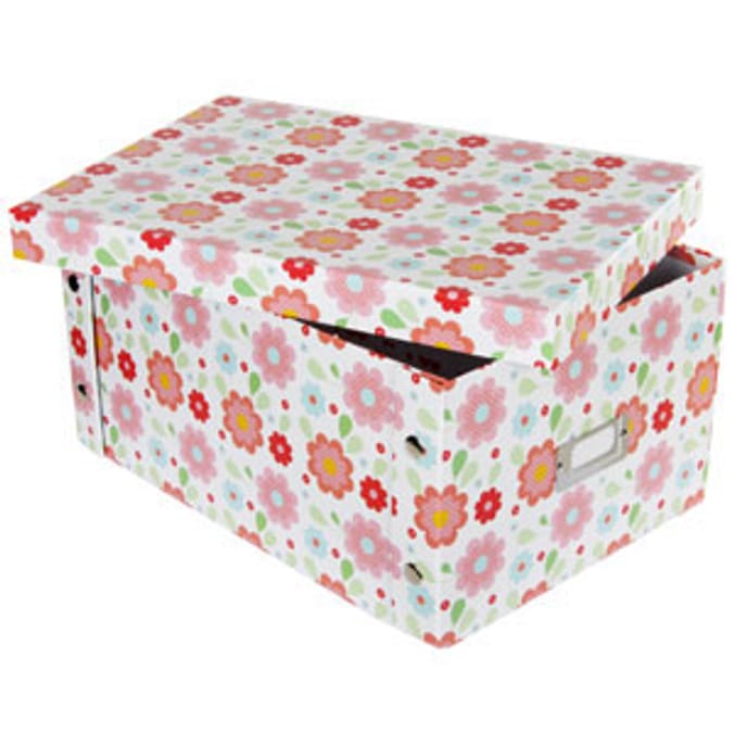Storage Folding Box Large Flowers Home Bargains