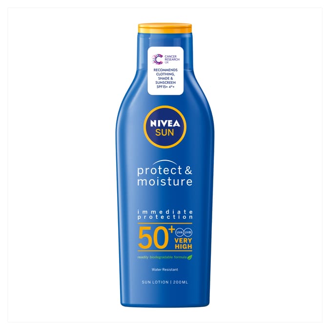 Nivea Sun: Protect & Moisture Sun Lotion 200ml - SPF 50+ high factor ...