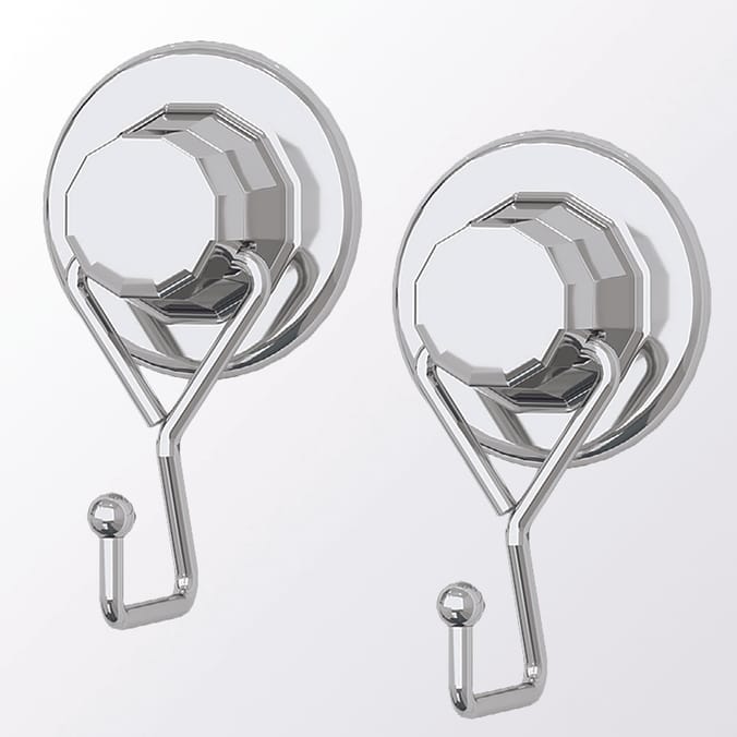 Bathroom 2 Suction Cups Chrome Home Bargains