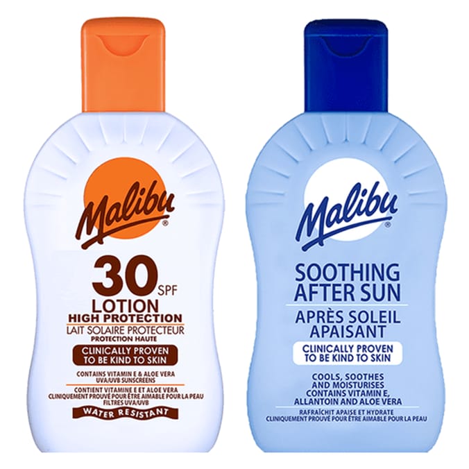 Malibu Sun Lotion 200ml SPF 30 & Soothing After Sun 200ml Set