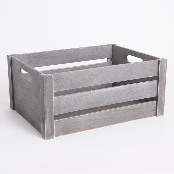 Home Collections: Large Wooden Crate - Grey