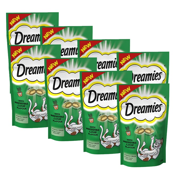 Dreamies Cat Treat Biscuits with Catnip 60g (Case of 8) Home Bargains