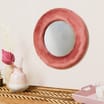 Home Collections: Velvet Round Mirror 50 x 50cm - Blush