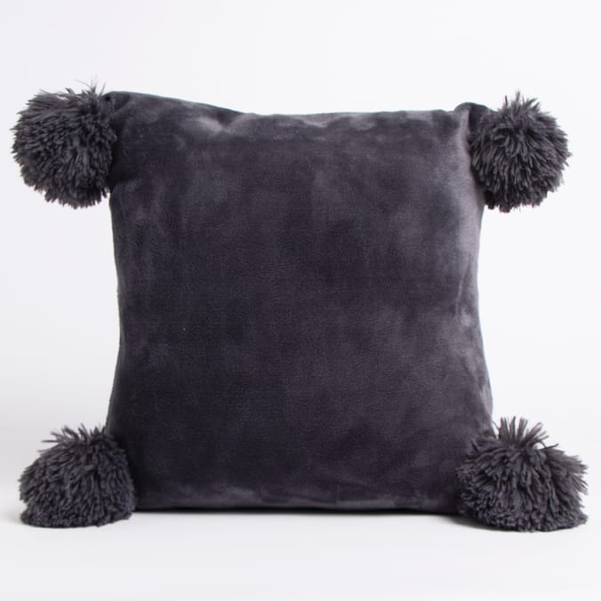 Home Collections: Pom-Pom Cushion - Grey