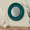 Home Collections: Velvet Round Mirror 50 x 50cm - Green