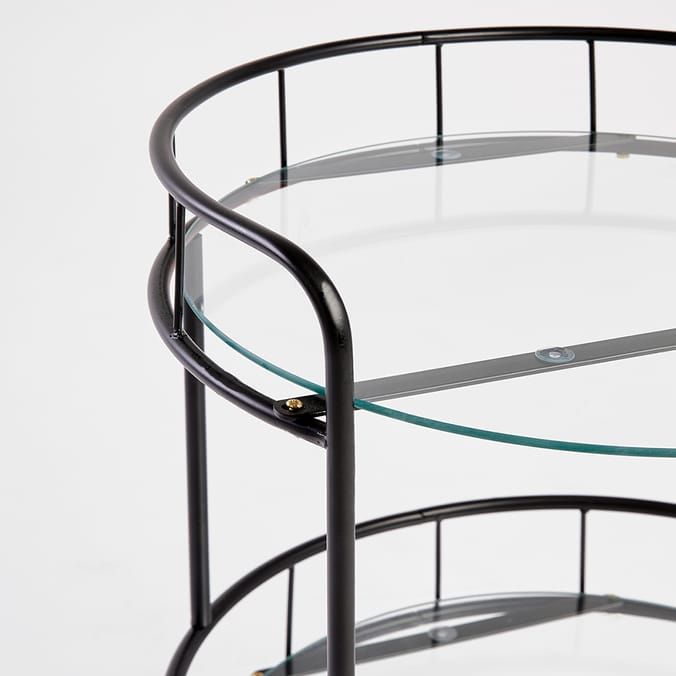 Home Collections 2 Tier Round Drinks Trolley Black, trolleys gold