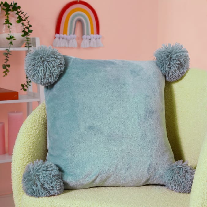 Home Collections: Pom-Pom Cushion - Mint