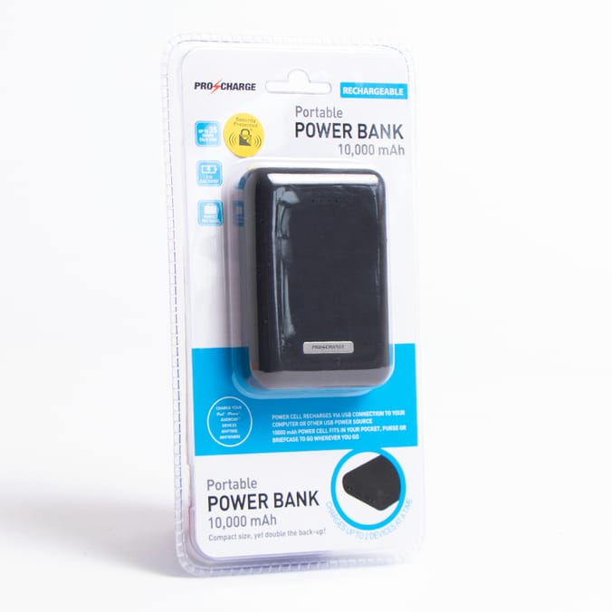 Pro Charge Portable Power Bank 10, 000 mAh, powerbank, charge, phone, mobile, phones, charger