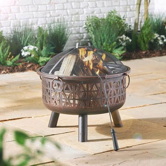 VonHaus Geo Fire Pit, outdoor fire pits cheap small garden heating