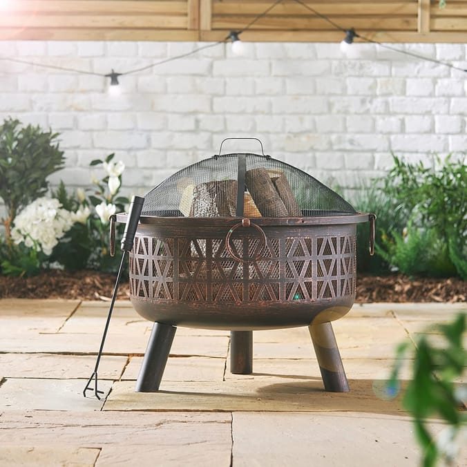 VonHaus Geo Fire Pit, outdoor fire pits cheap small garden heating