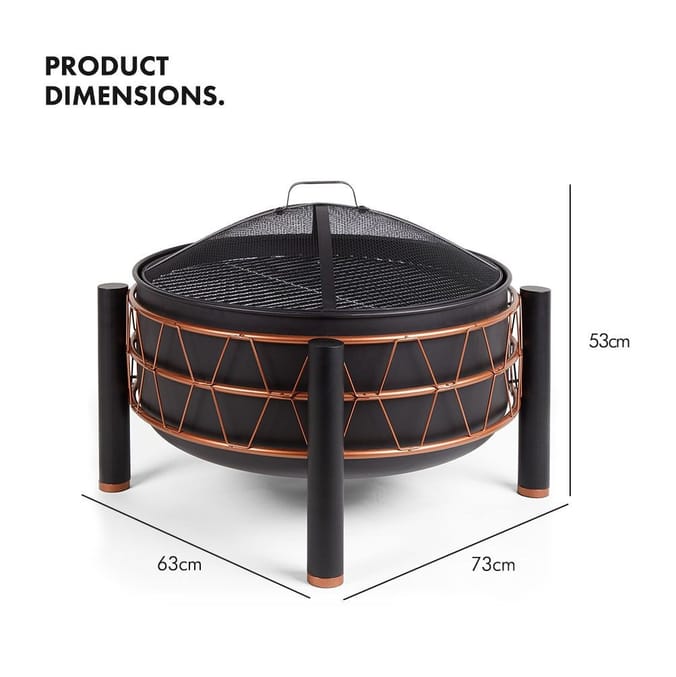 VonHaus Black & Copper Fire Pit, heaters, outdoor fire pits cheap small