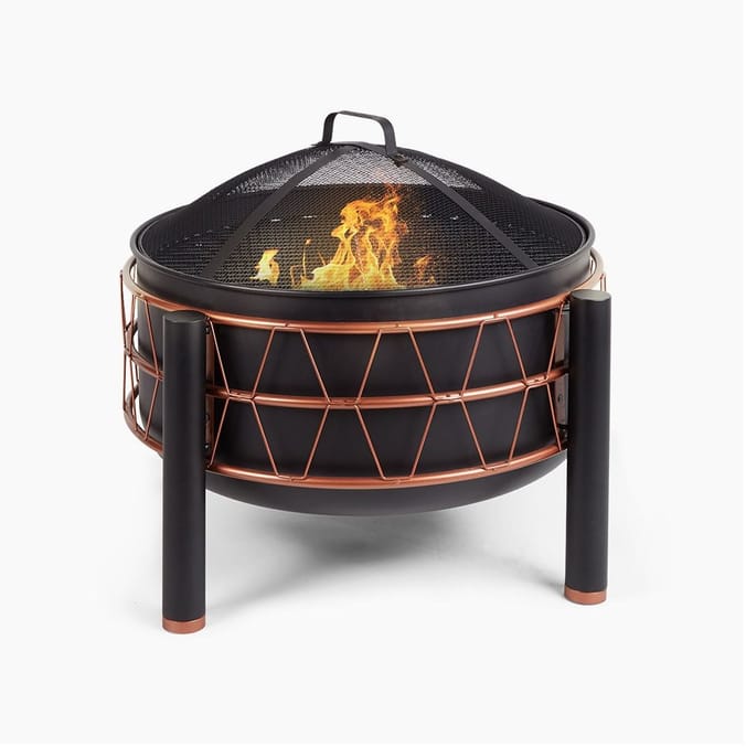 VonHaus Black & Copper Fire Pit, heaters, outdoor fire pits cheap small