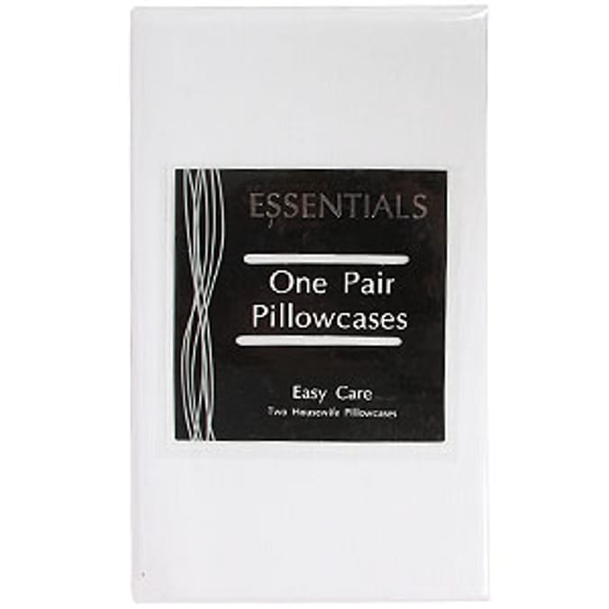 Essentials 1 Pair Pillowcases White bedding, bedding, pillows, pillow cases, geoff, pink, rose