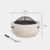 VonHaus Round MgO Fire Pit Bowl with BBQ Grill Rack, Spark Guard & Poker