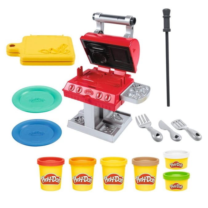 HASAYAQI Kitchen Creations Ice Cream Burger Barbecue Noodle Party Playset  Dough Sets for Kids Ages 4-8 Preschool Kitchen Grill Cooking Sets for Kids