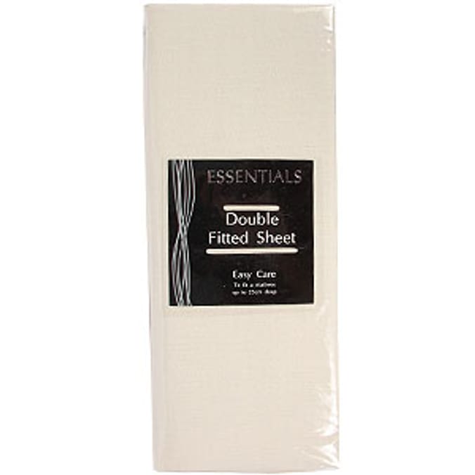Essentials Cream Fitted Sheet bedding Home Bargains