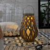 Firefly LED Solar Lights - Large Grey Lattice Lantern