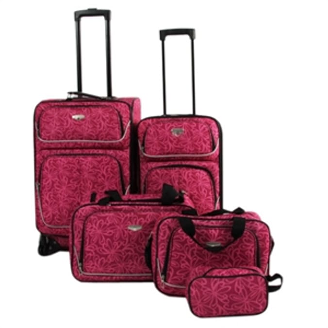 Protocol Skyline 5 Piece Luggage Set Pink Home Bargains