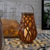 Firefly: LED Brown Lattice Lantern Solar Light - Large 