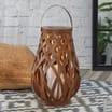 Firefly: LED Brown Lattice Lantern Solar Light - Large 