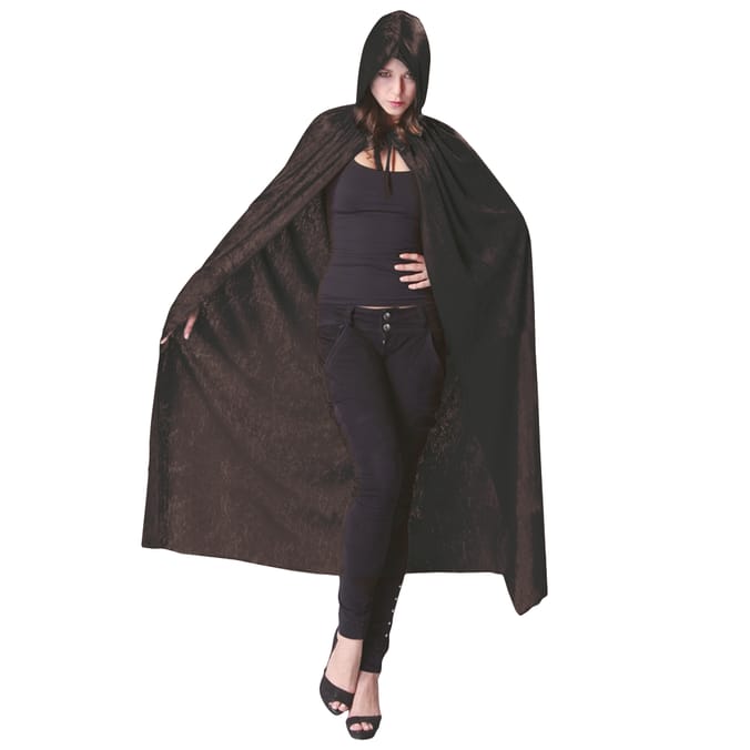 black hooded cape adult costume