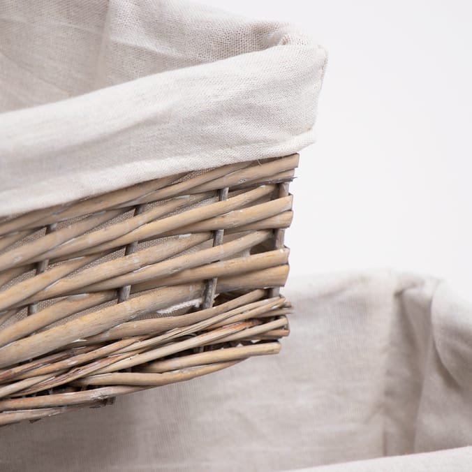 Home Collections Set of 3 Wicker Baskets, baskets, storage, detachable