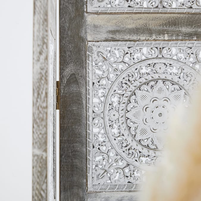 Home Collections 3 Panel Room Divider, screen, wood, wooden, floral