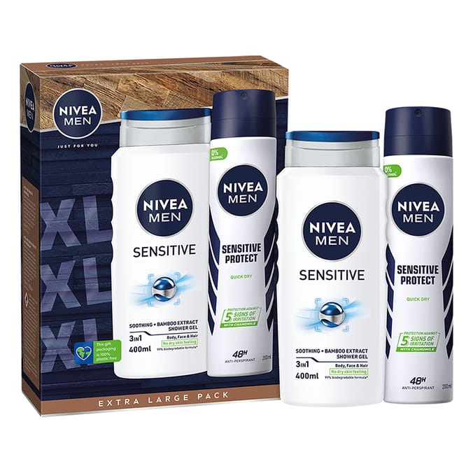 Nivea Men XL Sensitive Duo Gift Set, 5025970010991, 24657 Home Bargains