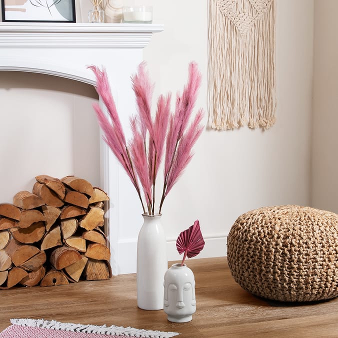 Forever Faux Pink Pampas Grass 5 Pack, five pampaes artificial fake
