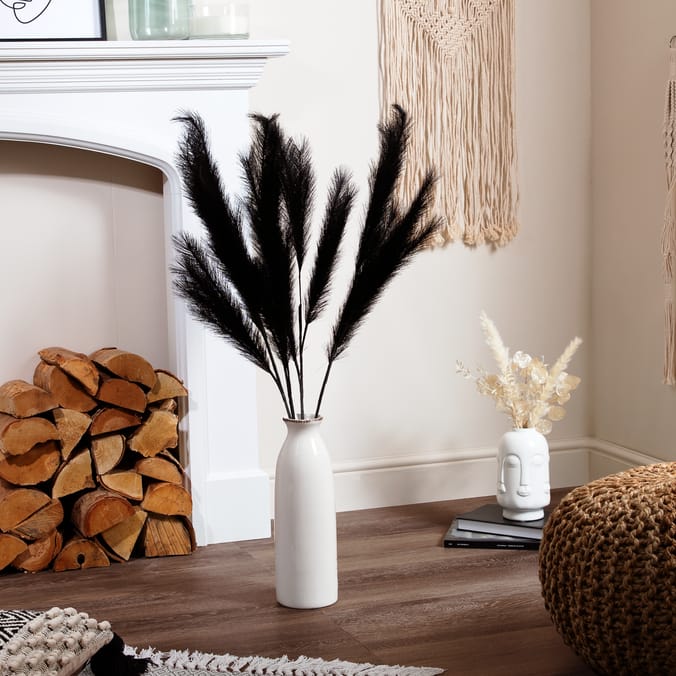 Forever Faux Black Pampas Grass 5 Pack, five pampaes artificial