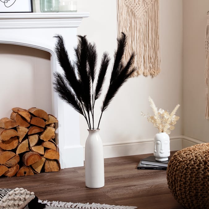 Forever Faux Black Pampas Grass 5 Pack, five pampaes artificial fake