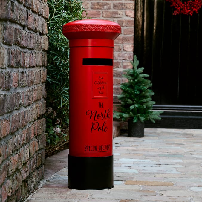 Festive Feeling Round Traditional Postbox Home Bargains