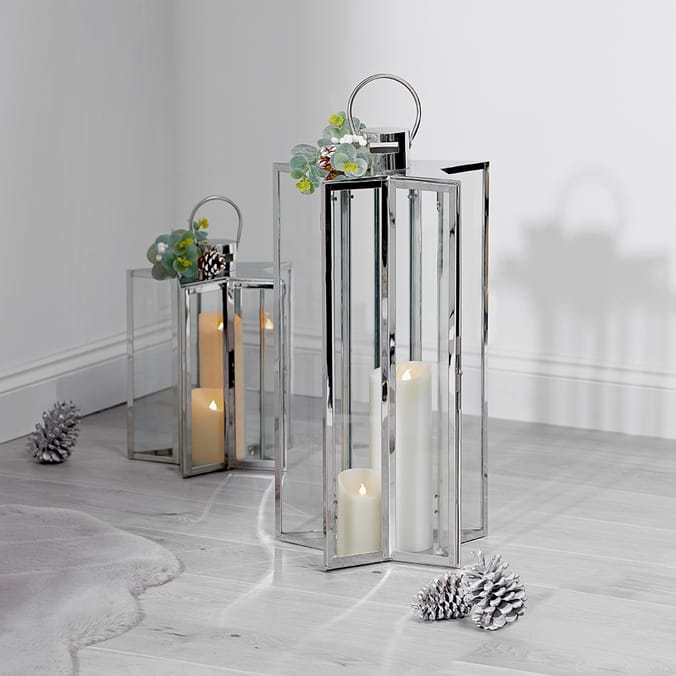 Large silver on sale floor lanterns