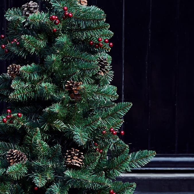 Festive Feeling 3.5ft Vancouver Potted Tree with Berries & Pinecones