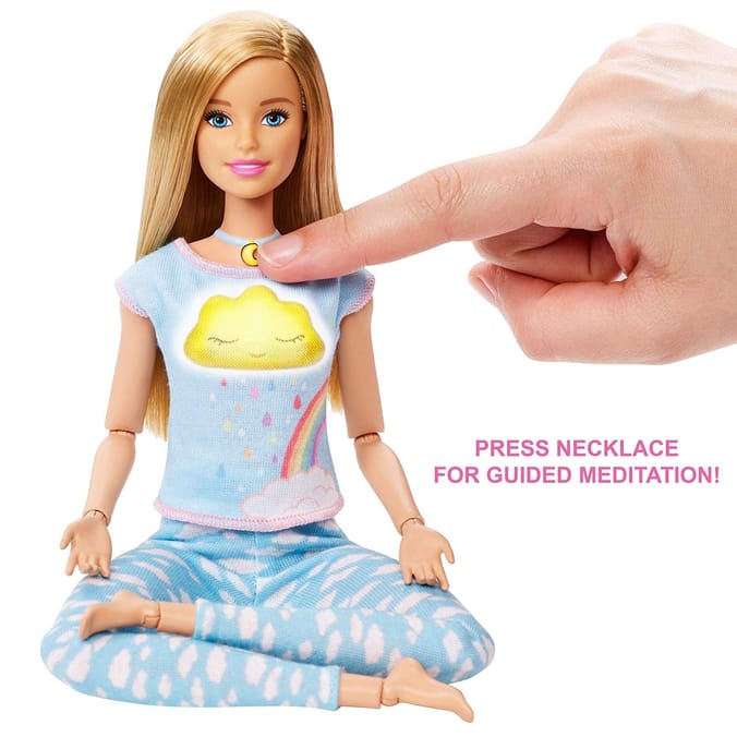 Barbie Breathe with Me Blonde Doll barbies dolls kids childrens children s meditations breathing mindfulness mindfull playsets GMJ72 6947731039852 Home Bargains