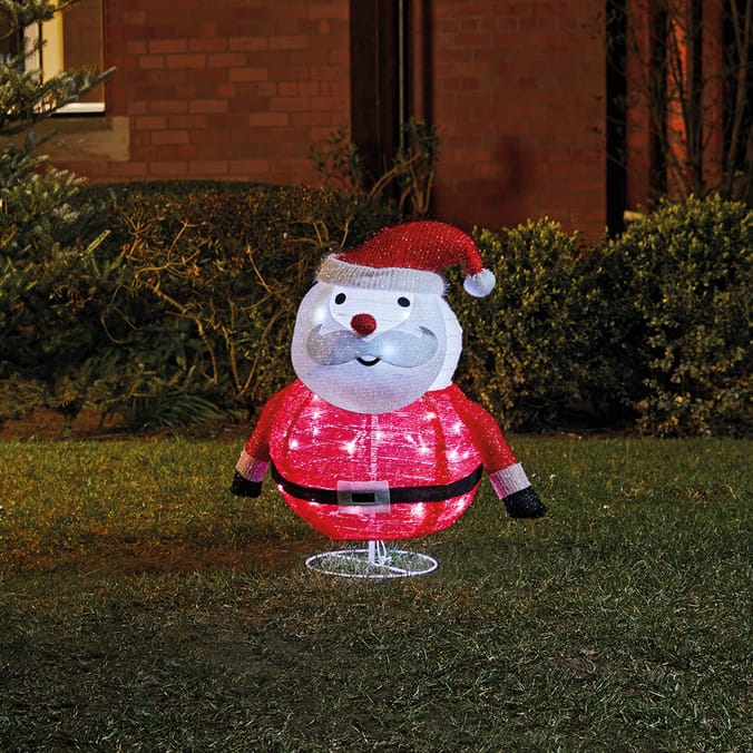 Prestige Battery Operated Light Up Collapsible Santa Home Bargains