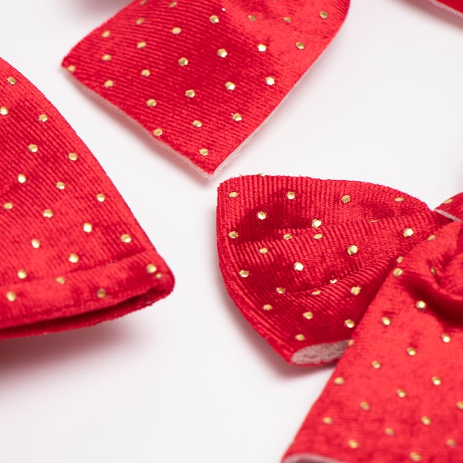 Festive Feeling Decorative Studded Bow Set Red, bows christmas xmas