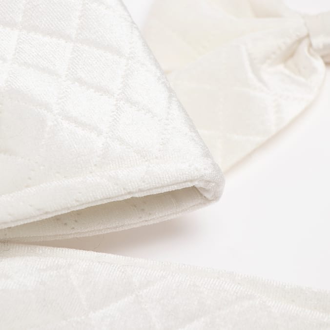 Festive Feeling Decorative Quilted Bow Set Cream, bows christmas xmas