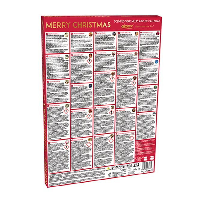 Airpure Scented Wax Melts Advent Calendar Red Home Bargains