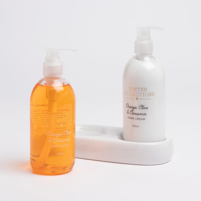 Winter Woodland Hand Duo Orange Clove & Cinnamon, soap, cream, scrub