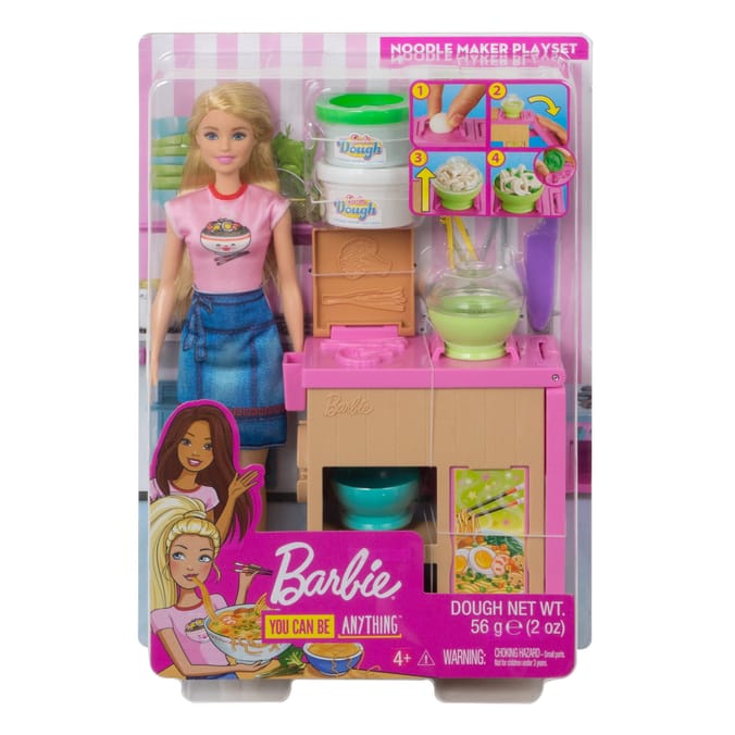 Barbie Noodle Maker Playset barbies dolls blonde noodles food