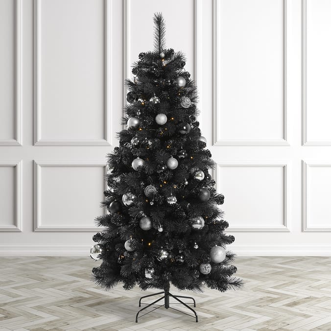 Festive Feeling 6ft Black Tree, trees christmas xmas folding metal