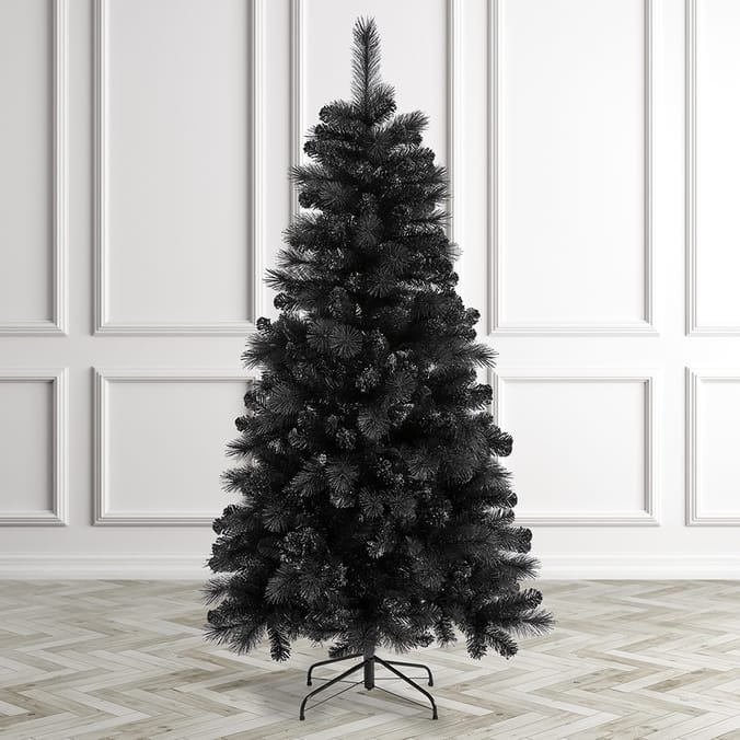 Festive Feeling 6ft Black Tree, trees christmas xmas folding metal