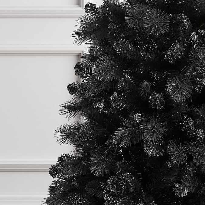 Festive Feeling 6ft Black Tree, trees christmas xmas folding metal