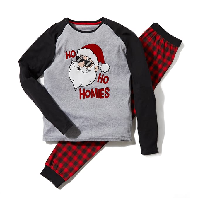 Festive Fun Ho Ho Homies Pyjamas Men's, mens pjs pyjama's, cool
