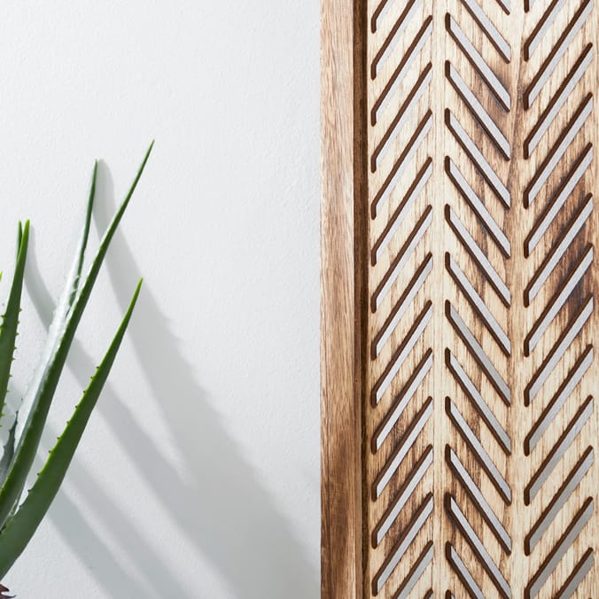 Home Collections 3 Panel Room Divider, screen, wood, wooden, brown